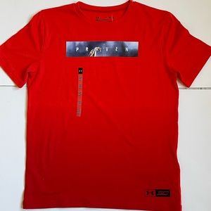 Boys Youth Kids Under Armour PROVEN Shirt NEW Short Sleeve Orange Youth XL